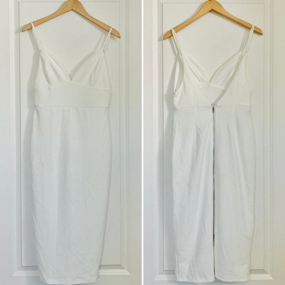 NWOT: Lulu’s - ‘All In Favor’ Midi Dress (WHITE) - Picture 7 of 14
